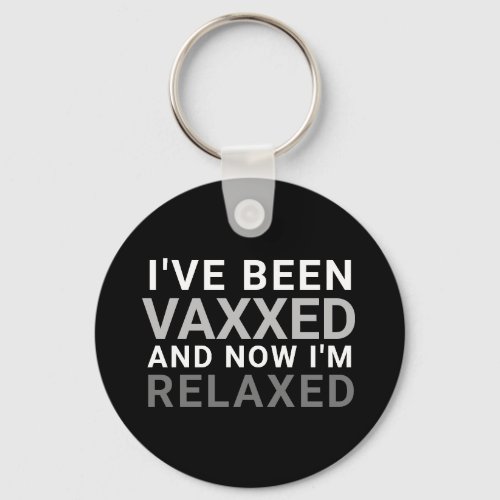 Funny Vaccine Black White Covid Pandemic Keychain