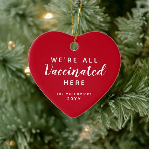 Funny Vaccine Christmas 2021 Family Personalized Ceramic Ornament