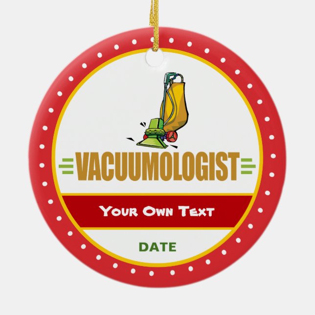 Funny Vacuu,m Lovers Ceramic Ornament (Back)