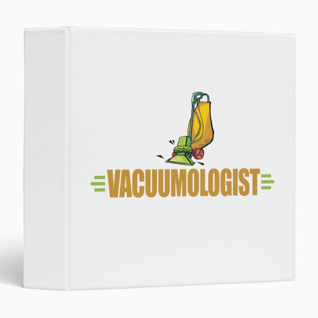 Funny Vacuuming 3 Ring Binder (Front/Spine)
