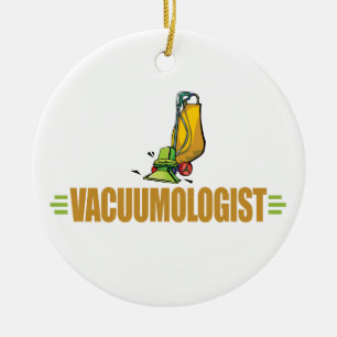 Funny Vacuuming Ceramic Ornament
