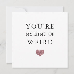 funny valentine/anniversary glitter heart weird holiday card