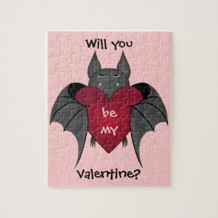 Funny Valentine bat Jigsaw Puzzle