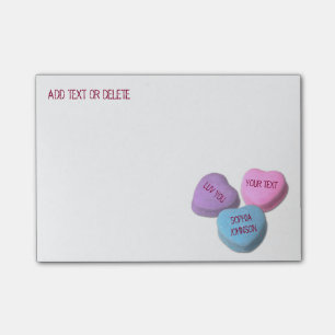 Funny Valentine Candy Heart Custom Words & Sayings Post-it Notes