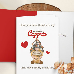 Funny Valentine Card – Coffee Gnome for Her