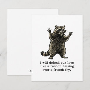 Funny Valentine Card Raccoon Love for Couples