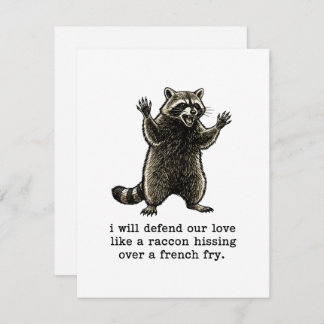 Funny Valentine Card Raccoon Love for Couples
