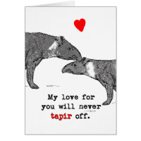 Funny Valentine Card Tapir Lovers with heart -My