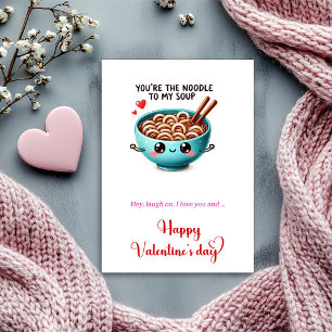 Funny Valentine Card with Cute Cartoon Food Humor