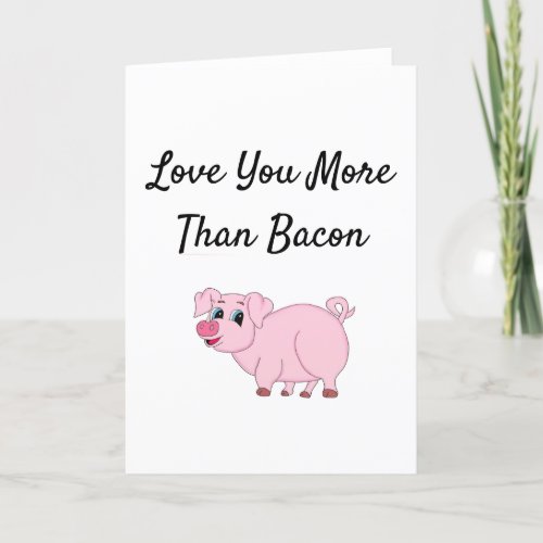 Funny Valentine Cute Pig Holiday Card