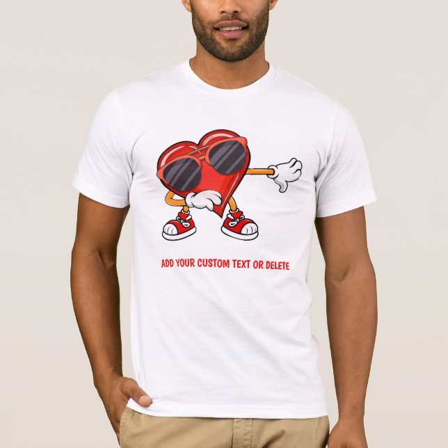 Funny Valentine Day Dabbing Hearts Valentine Gift T-Shirt (Front)