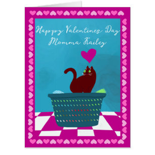 Funny Valentine From Bad Cat Personalized Card