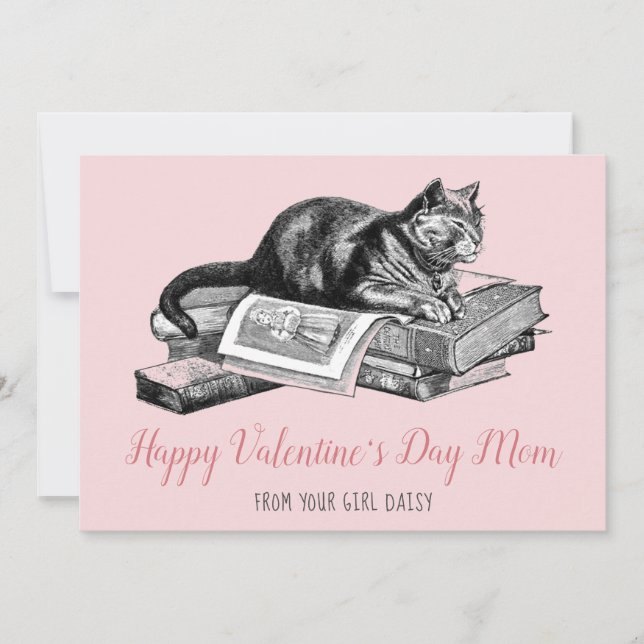 Funny Valentine From Cat Holiday Card (Front)