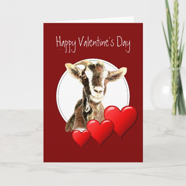 Funny Valentine from Old Goat who loves you humor Holiday Card (Front)