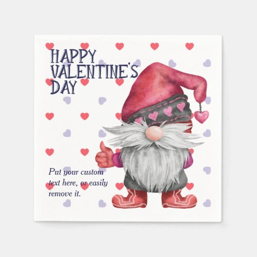 Funny Valentine Gnome Hearts Napkins