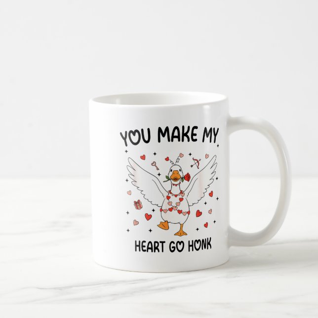 Funny Valentine Goose Coquette You Make My Heart G Coffee Mug (Right)