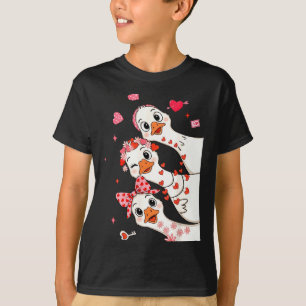 Funny Valentine Goose Nk Coquette Valentines Girls T-Shirt