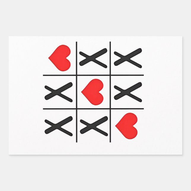 Funny Valentine Hearts Coules Matching Lovers  Wrapping Paper Sheets (Front)