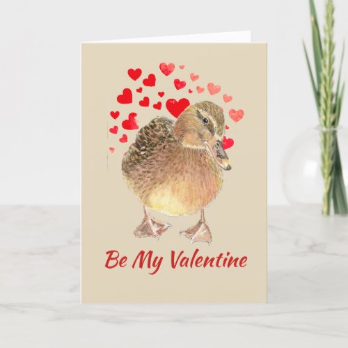 Funny Valentine Lucky Duck with Cute  Duck Card