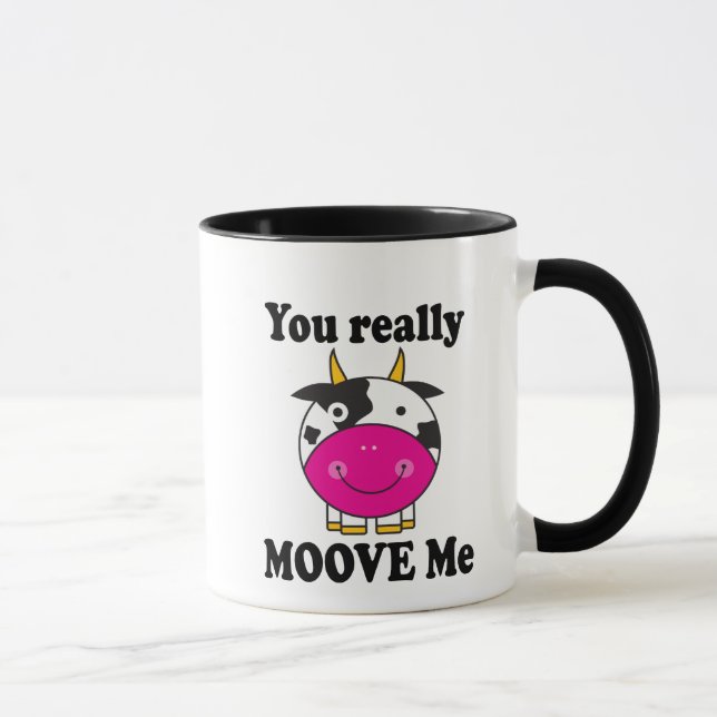 Funny Valentine Moove Me Cow Gift Mug (Right)