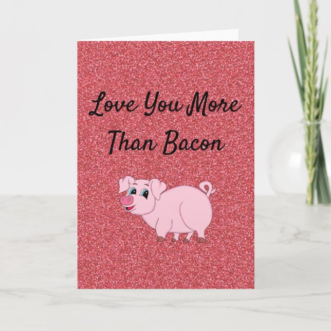 Funny Valentine Pig Holiday Card (Front)