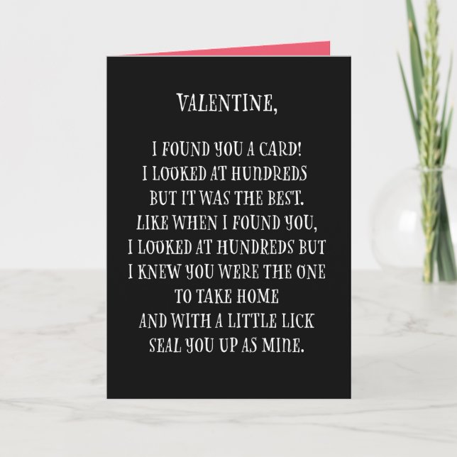Funny Valentine Poem Card (Front)