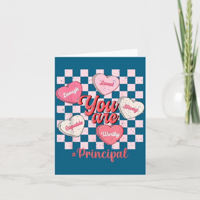 Funny Valentine Principal Love Heart  Card (Front)