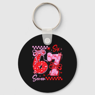 Funny Valentine’s Day 67 Meme 6 7 Valentine Bow He Keychain