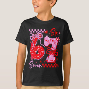 Funny Valentine’s Day 67 Meme 6 7 Valentine Bow He T-Shirt