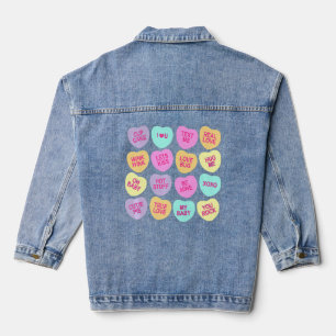 Funny Valentine S Day Candy Love Galentines  Denim Jacket