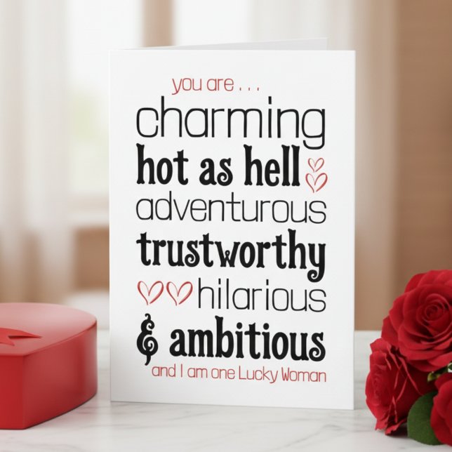 Funny Valentine’s Day Card for Husband (funny valentines day card for husband with romantic humor bold typography design)