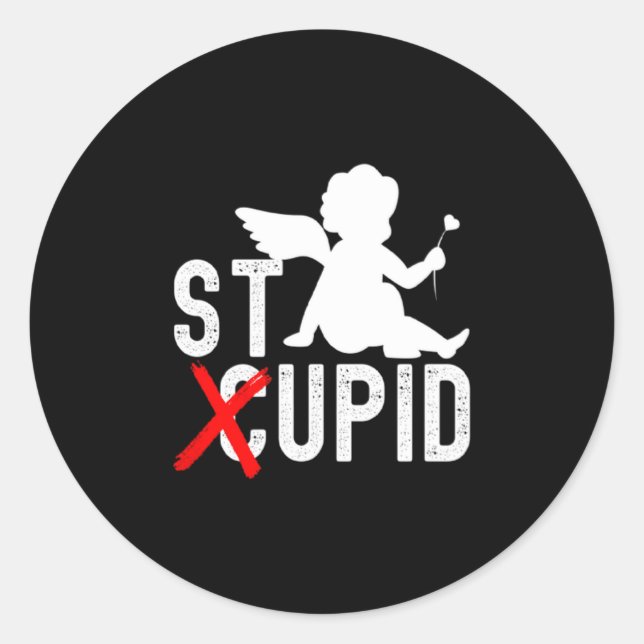 Funny Valentine S Day Cud Is Stud Premium  Classic Round Sticker (Front)