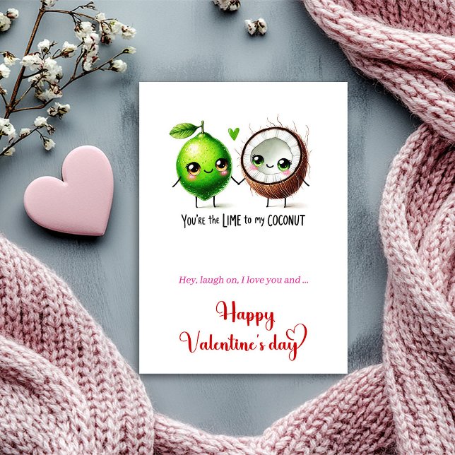 Funny Valentine’s Day Love Card with Cartoon Fruit (Funny Valentine’s Day Love Card with Cartoon Fruit)