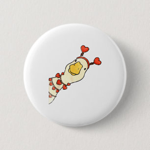 Funny Valentine Silly Gooses Duck Heart Love Match Button