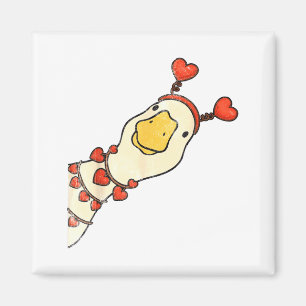 Funny Valentine Silly Gooses Duck Heart Love Match Magnet