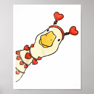 Funny Valentine Silly Gooses Duck Heart Love Match Poster
