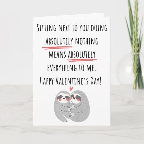 Funny Valentine Sitting Next To You Folded Card