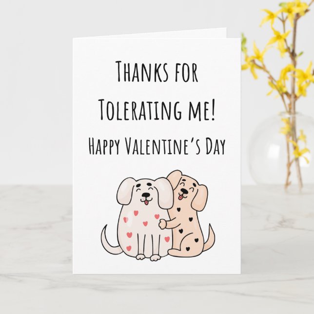 Funny Valentine Thanks For Tolerating Me Folded Card (Yellow Flower)