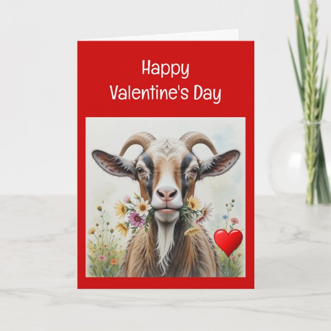 Funny Valentine to Old Goat, humor Holiday Card (Front)
