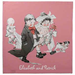 Funny Valentine Vintage Wedding Napkins