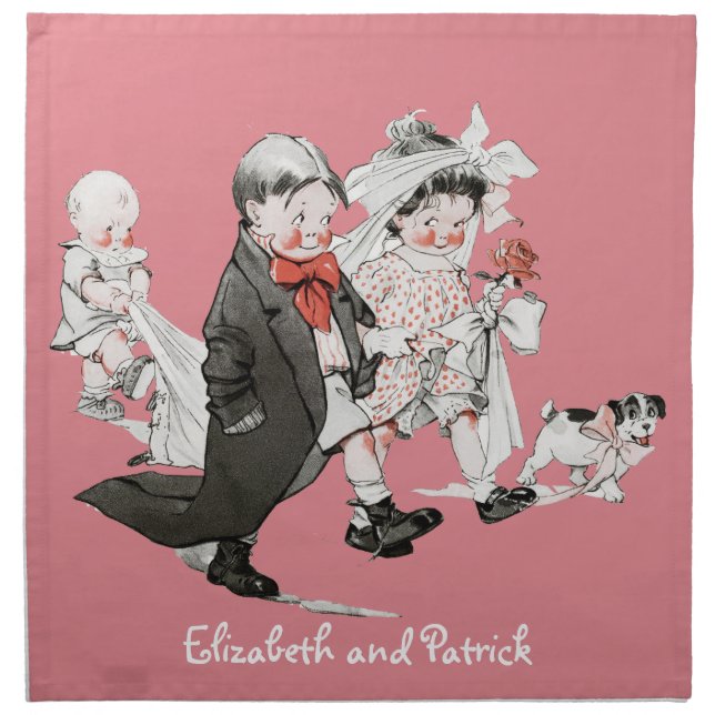 Funny Valentine Vintage Wedding Napkins (Front)