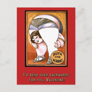 Funny Valentine with Vintage Circus Art Holiday Postcard