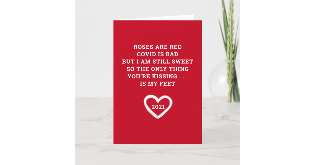 Funny Valentines 2021 Covid Poem Boyfriend Holiday Card Zazzle
