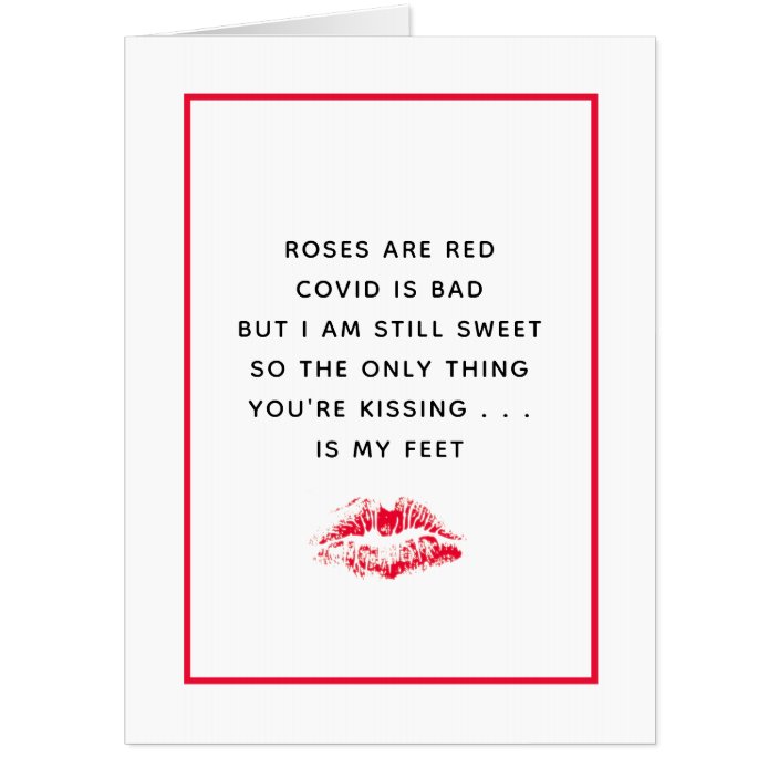 Funny Valentines 2021 Covid Poem Jumbo Card