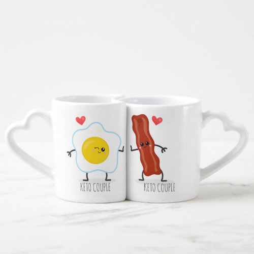 Funny Valentines Bacon and Eggs Keto Couple Coffee Mug Set