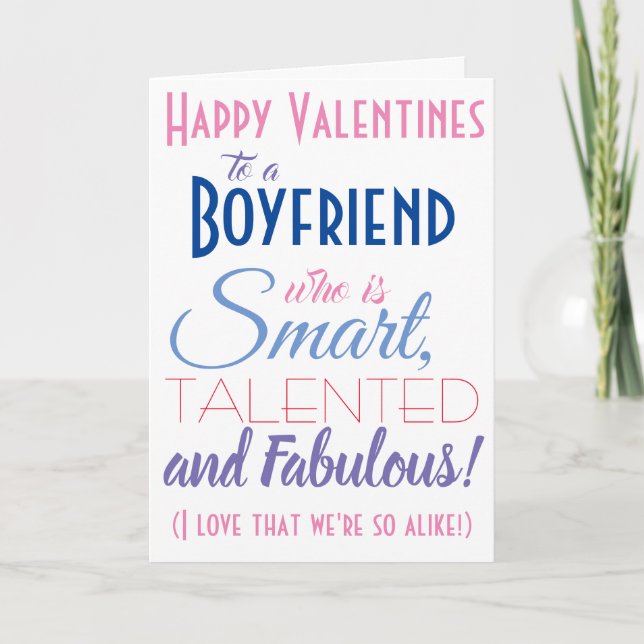 Funny Valentines Boyfriend Card (Front)