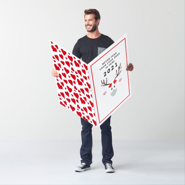 Funny Valentines Day 2021 Love Deer Poem Big Card (In Situ)