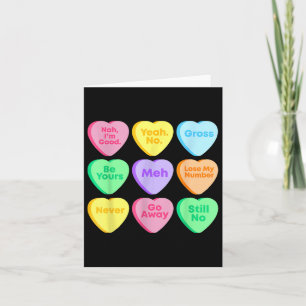 Funny Valentines Day Affirmations Candy Heart Card
