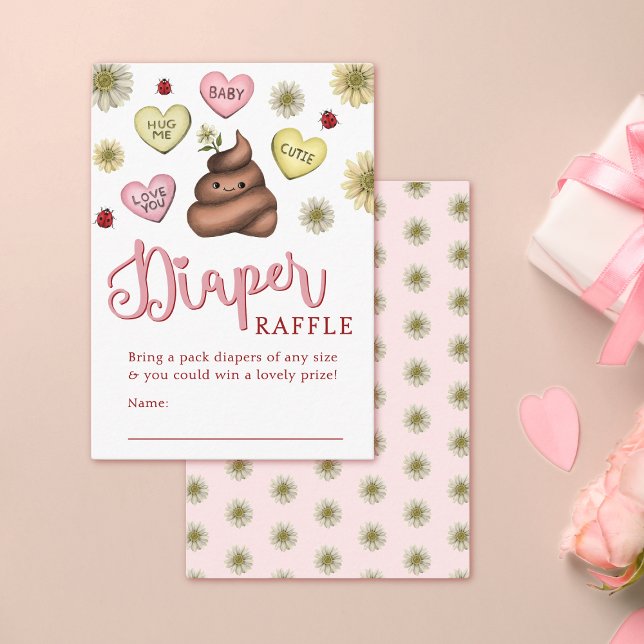 Funny Valentines Day Baby Shower Diaper Raffle Enclosure Card (Creator Uploaded)