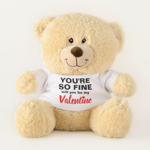 Funny Valentine's Day Be Mine Red Heart Teddy Bear